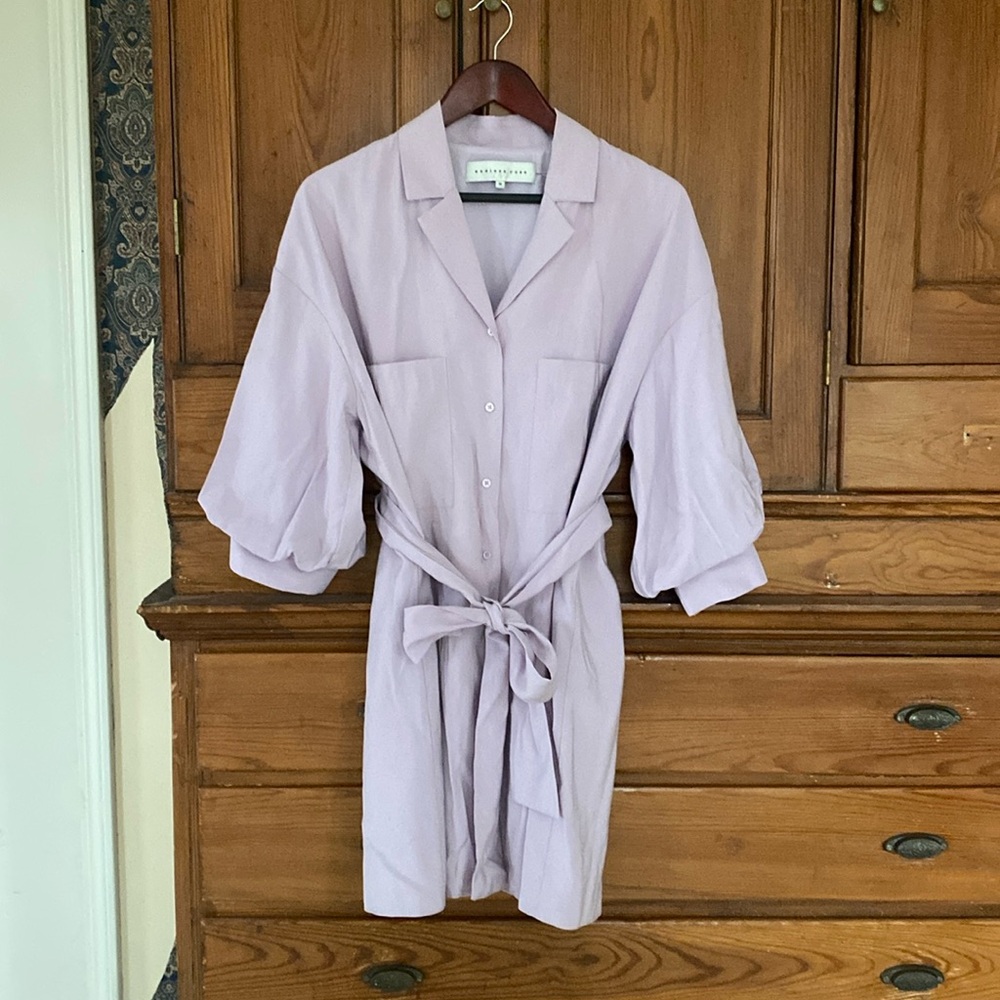 Endless Rose BLOUSON Bubble SLEEVE BELTED SHIRT DRESS